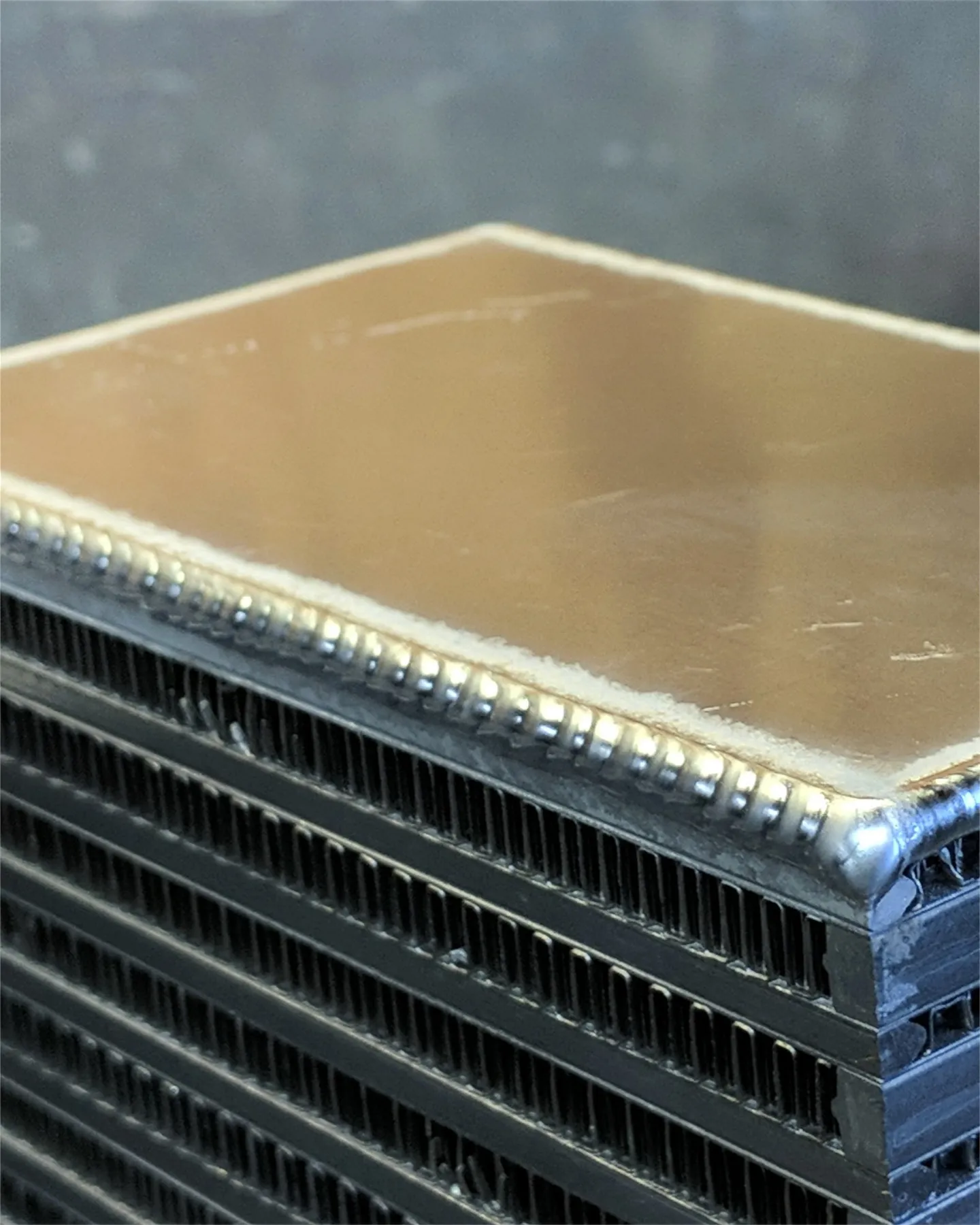 Stacked stainless panels with clean welded edges